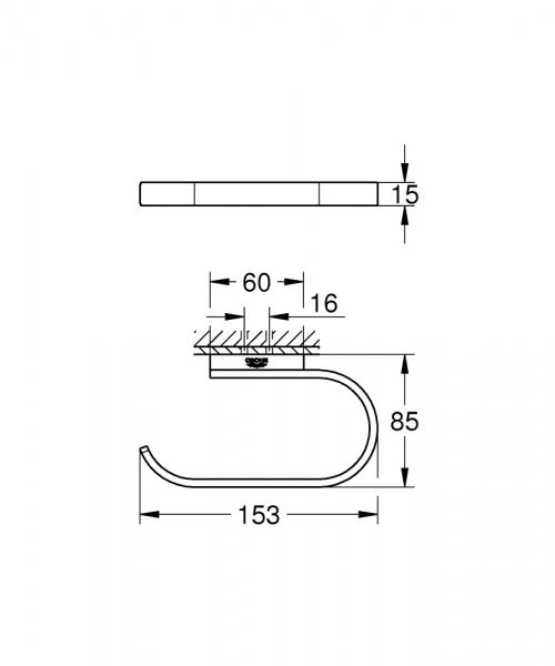 Grohe Selection toiletrulleholder - B&oslash;rstet hard graphite