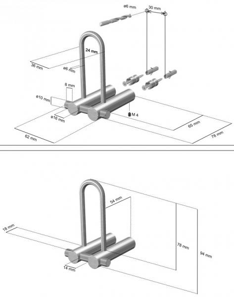 Cool Line reservepapirholder - Matb&oslash;rstet st&aring;l