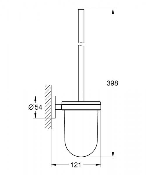 Grohe Essentials toiletbørste til væg - Steel Grohe Essentials toiletbørste til væg - Steel