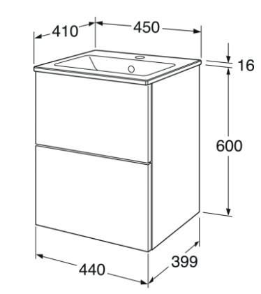 Gustavsberg Graphic Base 45 m&oslash;belpakke - Hvid