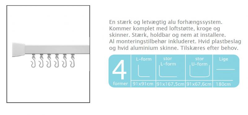 Hefe Forh&aelig;ngsstang - Hvid