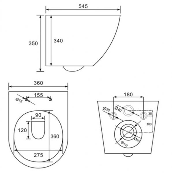 Lavabo Studio RIMless toiletpakke inkl. sæde m/soft-close, cisterne og hvid betjening Lavabo Studio RIMless toiletpakke inkl. sæde m/soft-close, cisterne og hvid betjening