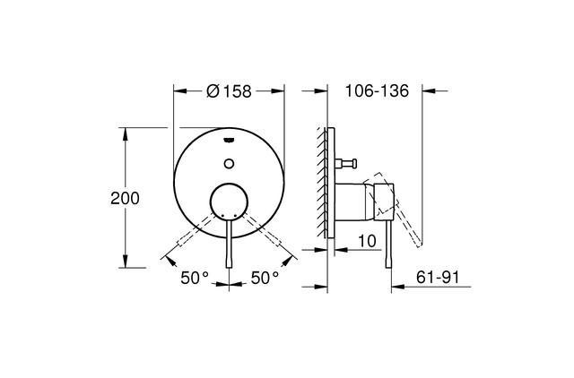 Grohe Essence komplet brusesystem m/Rainshower 310 og SmartActive t/indbygning - Børstet hard graphite Grohe Essence komplet brusesystem m/Rainshower 310 og SmartActive t/indbygning - Børstet hard graphite