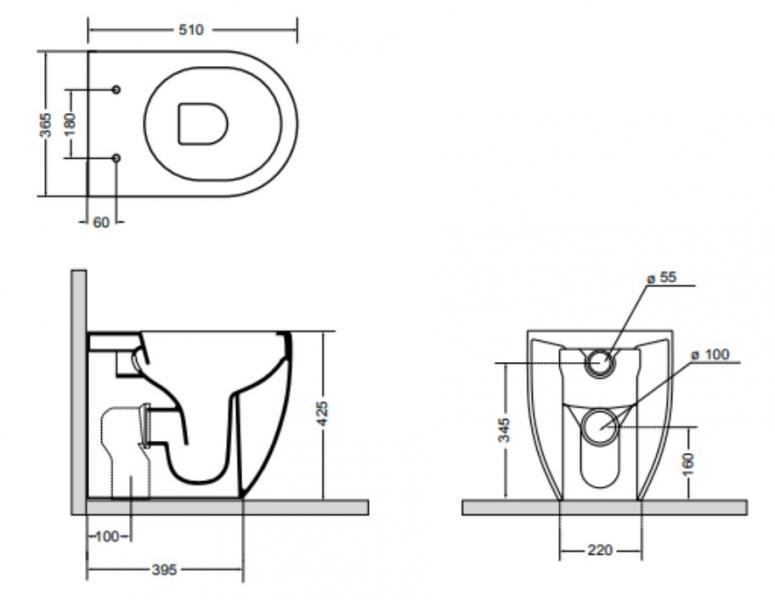Lavabo Glomp Rimless BTW gulvstående toilet - Hvid Lavabo Glomp Rimless BTW gulvstående toilet - Hvid