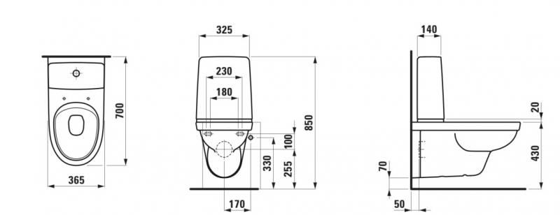 Laufen Kompas RIMless væghængt toilet m/synlig cisterne Laufen Kompas RIMless væghængt toilet m/synlig cisterne