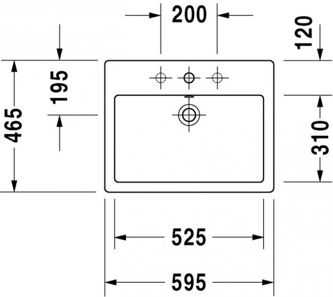 Duravit Vero 60 fritstående bowlevask - 1 hanehul Duravit Vero 60 fritstående bowlevask - 1 hanehul