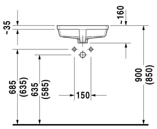 Duravit Vero 43 håndvask t/underlimning - Uden hanehul - Wondergliss Duravit Vero 43 håndvask t/underlimning - Uden hanehul - Wondergliss