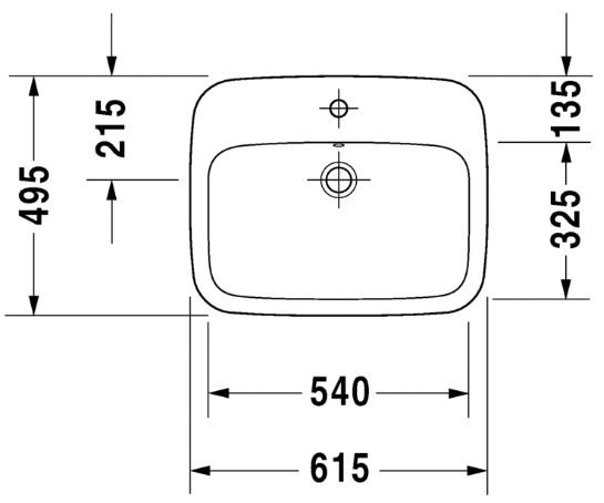 Duravit DuraStyle 61 håndvask t/nedfældning - 1 hanehul Duravit DuraStyle 61 håndvask t/nedfældning - 1 hanehul