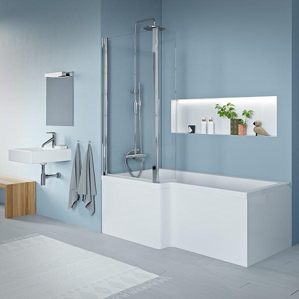 Strømberg Quantum badekar t/brus - 150 x 70/85 - Venstre - 1 ryglæn Strømberg Quantum badekar t/brus - 150 x 70/85 - Venstre - 1 ryglæn