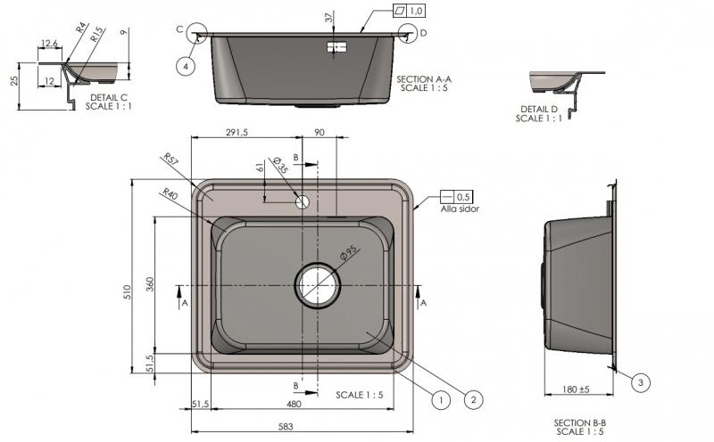Outlet - Intra Eligo manual EL58-M køkkenvask - Rustfrit stål - 1 stk. tilbage Outlet - Intra Eligo manual EL58-M køkkenvask - Rustfrit stål - 1 stk. tilbage