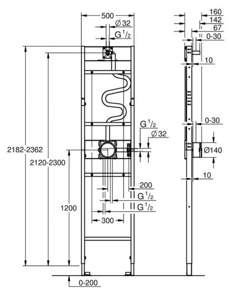 Grohe New Rainshower 210 komplet brusesystem m/Shower Frame Grohe New Rainshower 210 komplet brusesystem m/Shower Frame
