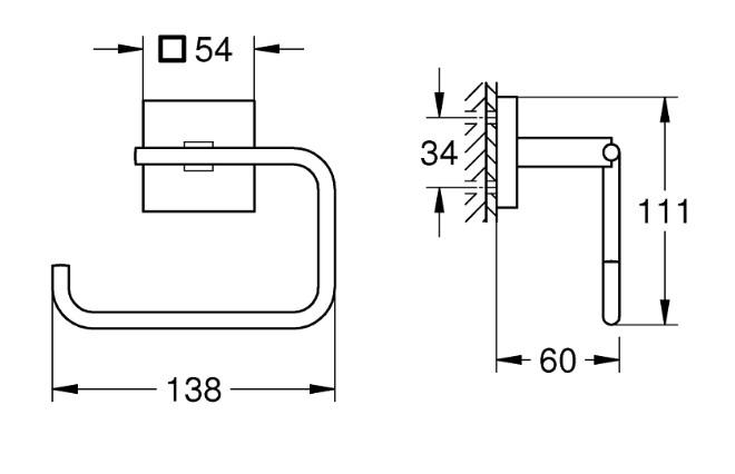 Grohe Start Cube toiletpapirholder - Krom Grohe Start Cube toiletpapirholder - Krom