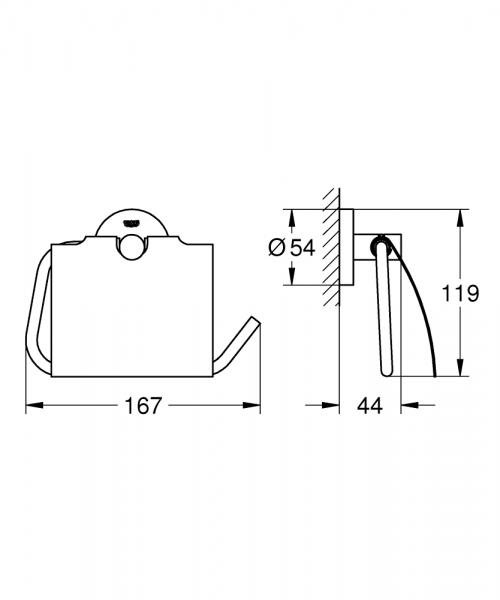 Grohe Essentials toiletrulleholder med låg - Børstet cool sunrise Grohe Essentials toiletrulleholder med låg - Børstet cool sunrise