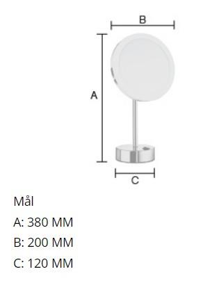 Smedbo Outline kosmetikspejl til bord m/LED lys og 5 x forst&oslash;rrelse - Mat sort