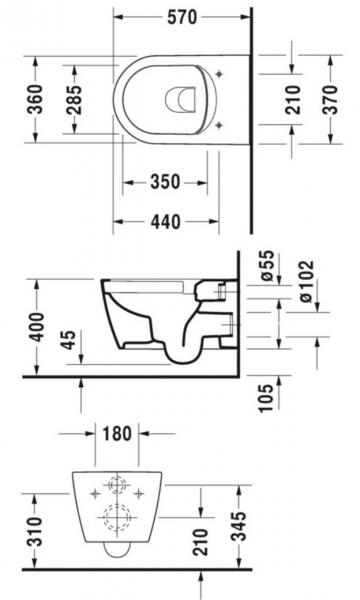 Duravit Me by Starck Rimless m/wondergliss inkl. lav cisterne, hvid betjening og sæde m/soft-close Duravit Me by Starck Rimless m/wondergliss inkl. lav cisterne, hvid betjening og sæde m/soft-close