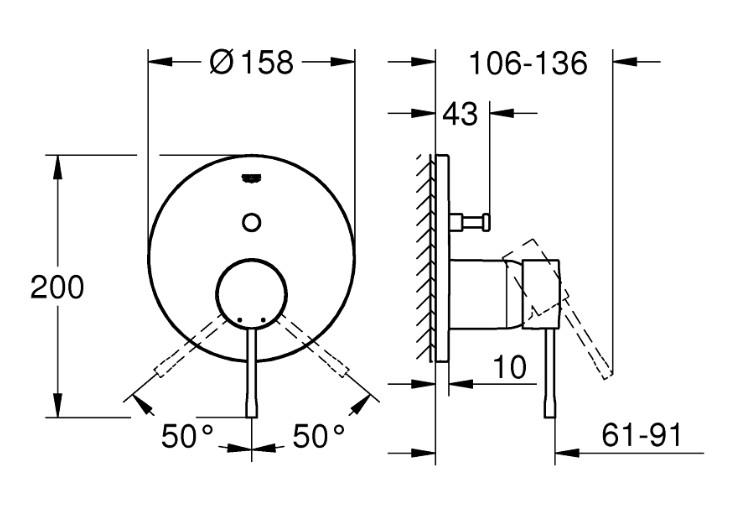 Grohe Essence komplet brusesystem t/indbygning m/Rainshower 310 hovedbrus & SmartActive håndbrus - Supersteel Grohe Essence komplet brusesystem t/indbygning m/Rainshower 310 hovedbrus & SmartActive håndbrus - Supersteel