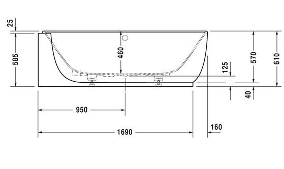 Duravit Luv fritstående badekar t/hjørne - 185 x 95 - Mat hvid - Venstre Duravit Luv fritstående badekar t/hjørne - 185 x 95 - Mat hvid - Venstre