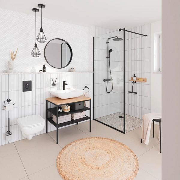 Grohe Start S håndvaskarmatur m/koldstart og push open bundventil - Mat sort Grohe Start S håndvaskarmatur m/koldstart og push open bundventil - Mat sort