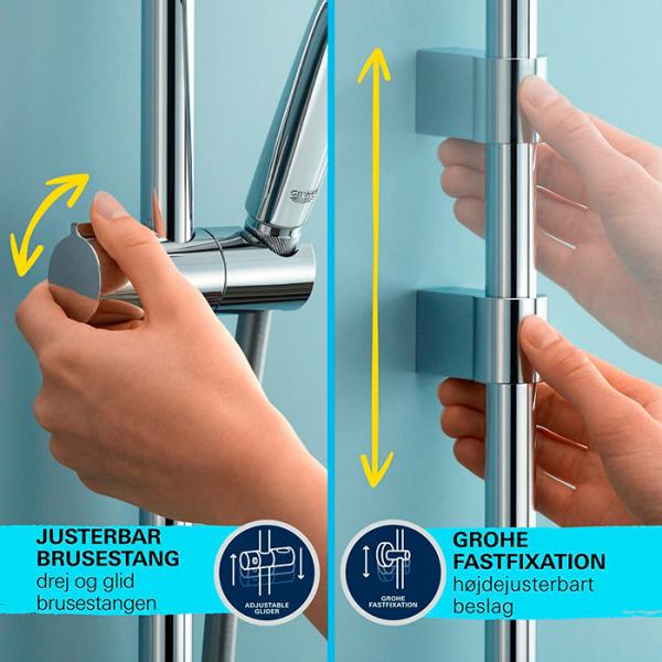 Grohe Vitalio Comfort 110 brusesæt 2 sprays inkl. brusehylde Grohe Vitalio Comfort 110 brusesæt 2 sprays inkl. brusehylde